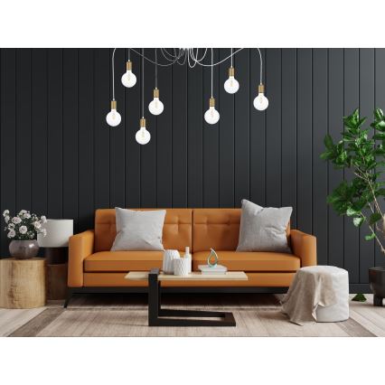 Κρεμαστό φωτιστικό οροφής MIROS 7xE27/60W/230V spider λευκό/χρυσό