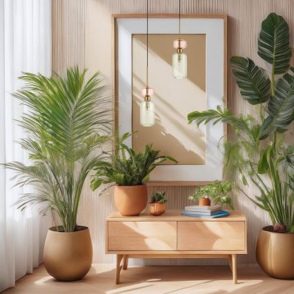 Κρεμαστό φωτιστικό οροφής MOLLY 1xE14/40W/230V διάμετρος 12 cm χρυσό/πράσινο/ροζ