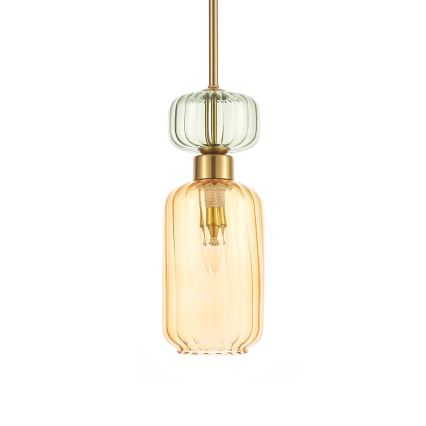 Κρεμαστό φωτιστικό οροφής MOLLY 1xE14/40W/230V διάμετρος 12 cm χρυσό/πορτοκαλί/πράσινο