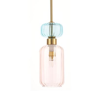 Κρεμαστό φωτιστικό οροφής MOLLY 1xE14/40W/230V διάμετρος 12 cm χρυσό/ροζ/μπλε