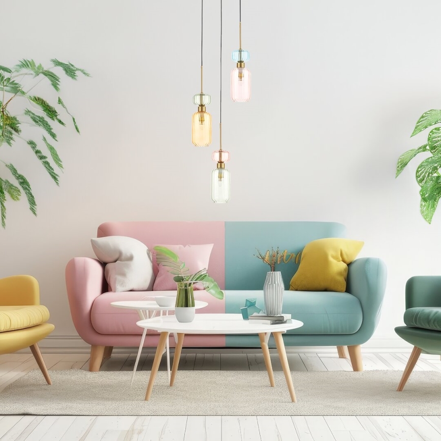 Κρεμαστό φωτιστικό οροφής MOLLY 3xE14/40W/230V διάμετρος 38 cm πολύχρωμα