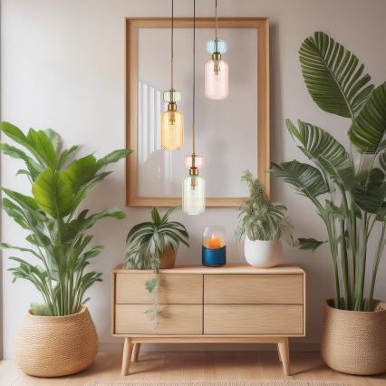 Κρεμαστό φωτιστικό οροφής MOLLY 3xE14/40W/230V διάμετρος 38 cm πολύχρωμα