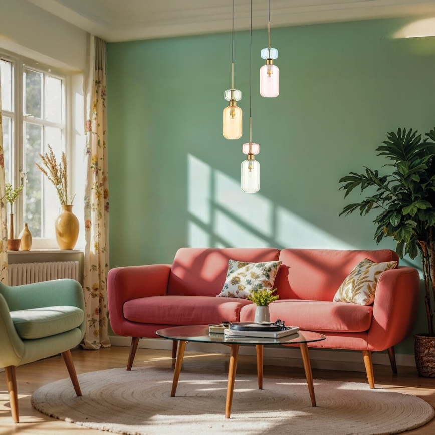 Κρεμαστό φωτιστικό οροφής MOLLY 3xE14/40W/230V διάμετρος 38 cm πολύχρωμα