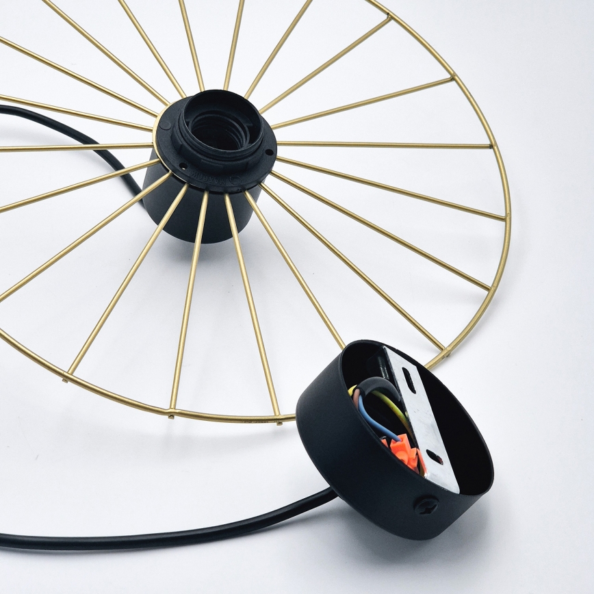 Κρεμαστό φωτιστικό οροφής MONTANA 1xE27/15W/230V διάμετρος 30 cm χρυσό/μαύρο