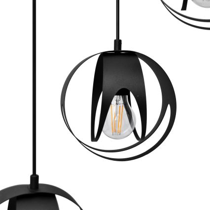 Κρεμαστό φωτιστικό οροφής MOONLIGHT 4xE27/15W/230V μαύρο