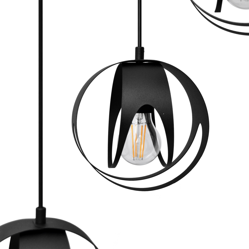 Κρεμαστό φωτιστικό οροφής MOONLIGHT 4xE27/15W/230V μαύρο