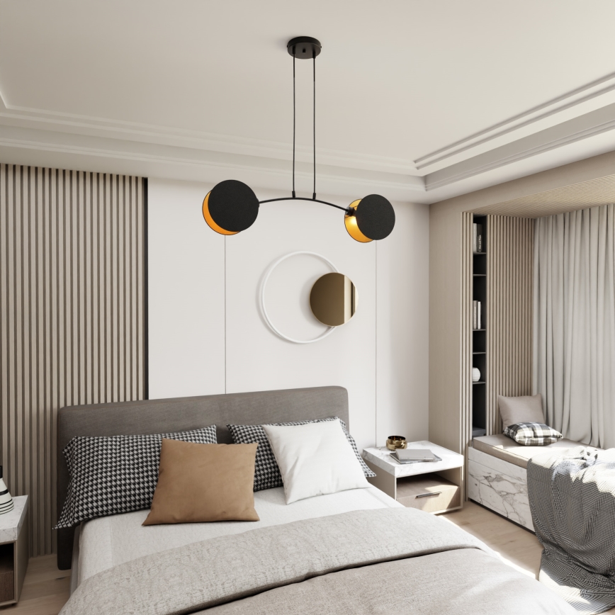 Κρεμαστό φωτιστικό οροφής MOTIF 2xE27/15W/230V μαύρο