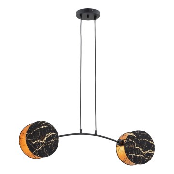 Κρεμαστό φωτιστικό οροφής MOTIF 2xE27/15W/230V μαύρο/χρυσαφί