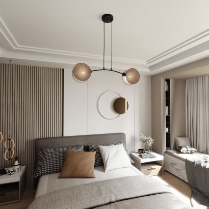 Κρεμαστό φωτιστικό οροφής MOTIF 2xE27/15W/230V μπεζ