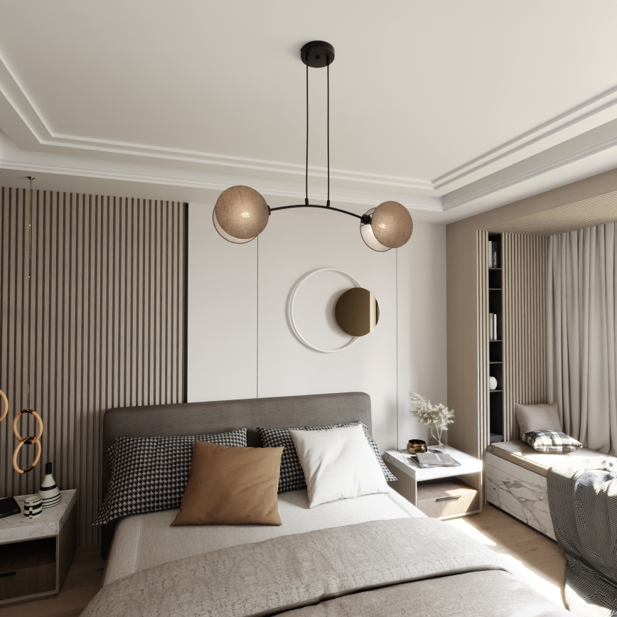 Κρεμαστό φωτιστικό οροφής MOTIF 2xE27/15W/230V μπεζ