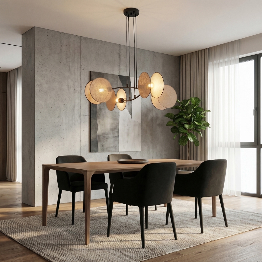 Κρεμαστό φωτιστικό οροφής MOTIF 4xE14/10W/230V μπεζ