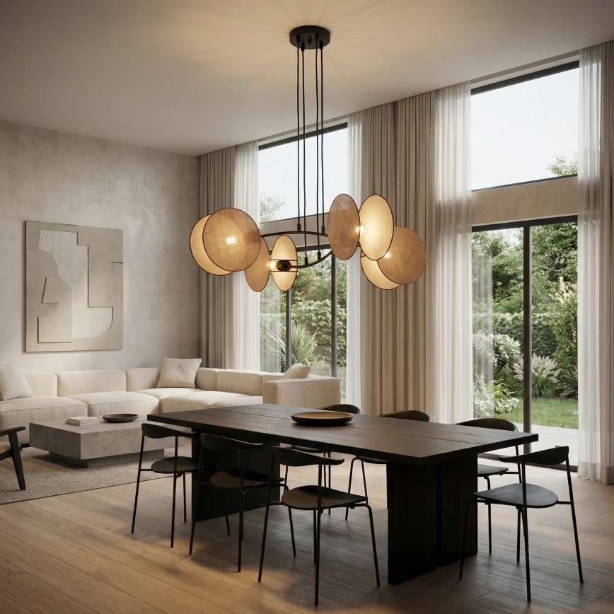 Κρεμαστό φωτιστικό οροφής MOTIF 4xE14/10W/230V μπεζ