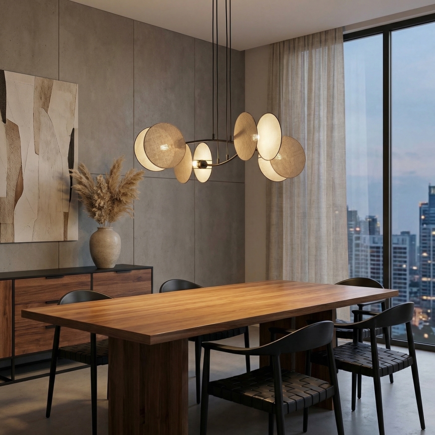 Κρεμαστό φωτιστικό οροφής MOTIF 4xE14/10W/230V μπεζ