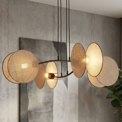Κρεμαστό φωτιστικό οροφής MOTIF 4xE14/10W/230V μπεζ