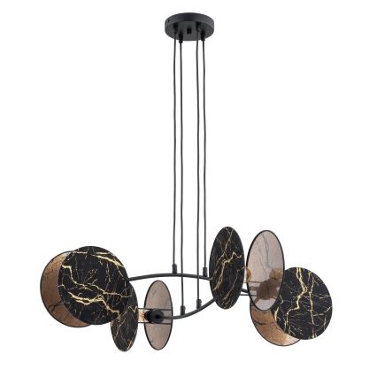 Κρεμαστό φωτιστικό οροφής MOTIF 4xE27/15W/230V μαύρο/χρυσαφί