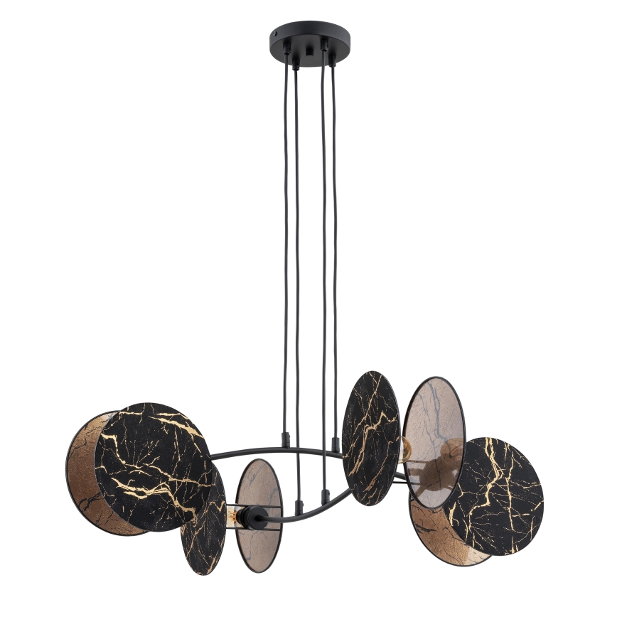 Κρεμαστό φωτιστικό οροφής MOTIF 4xE27/15W/230V μαύρο/χρυσαφί