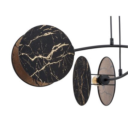 Κρεμαστό φωτιστικό οροφής MOTIF 4xE27/15W/230V μαύρο/χρυσαφί