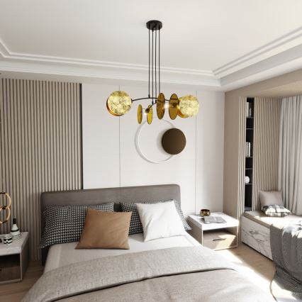 Κρεμαστό φωτιστικό οροφής MOTIF 4xE27/15W/230V χρυσαφί