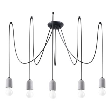 Κρεμαστό φωτιστικό οροφής NESO 5xE27/15W/230V spider τσιμέντο