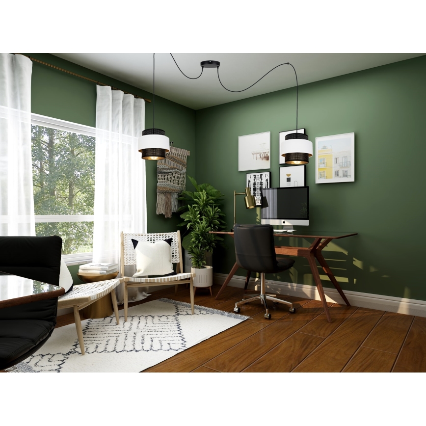 Κρεμαστό φωτιστικό οροφής NESS 2xE27/60W/230V spider μαύρο/λευκό