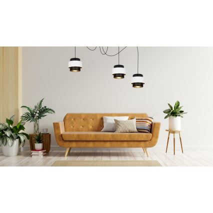 Κρεμαστό φωτιστικό οροφής NESS 3xE27/60W/230V spider μαύρο/λευκό