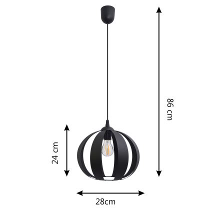 Κρεμαστό φωτιστικό οροφής NEWTON 1xE27/15W/230V μαύρο