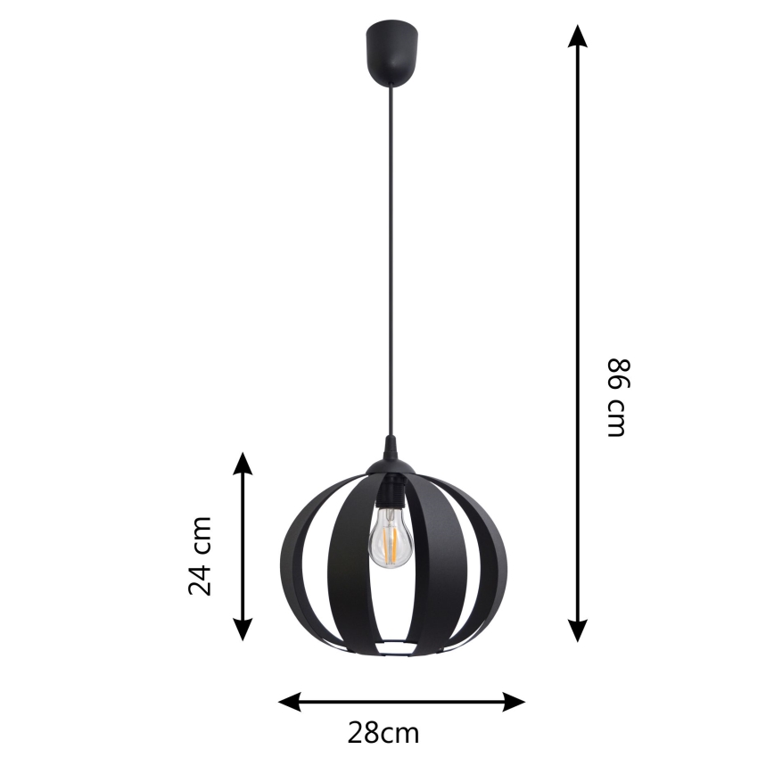 Κρεμαστό φωτιστικό οροφής NEWTON 1xE27/15W/230V μαύρο