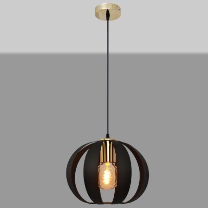 Κρεμαστό φωτιστικό οροφής NEWTON 1xE27/15W/230V μαύρο/χρυσό