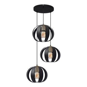 Κρεμαστό φωτιστικό οροφής NEWTON 3xE27/15W/230V μαύρο