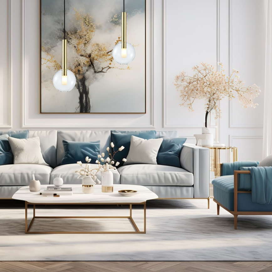 Κρεμαστό φωτιστικό οροφής NIKO 1xG9/9W/230V διάμετρος 15 cm χρυσό