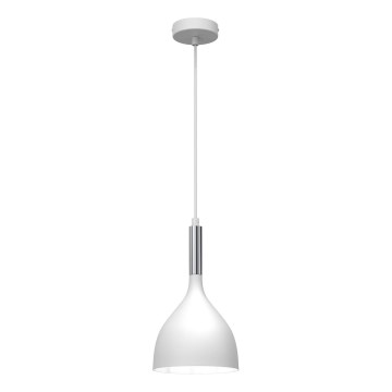 Κρεμαστό φωτιστικό οροφής NOAK 1xE27/15W/230V λευκό/γυαλιστερό χρώμιο