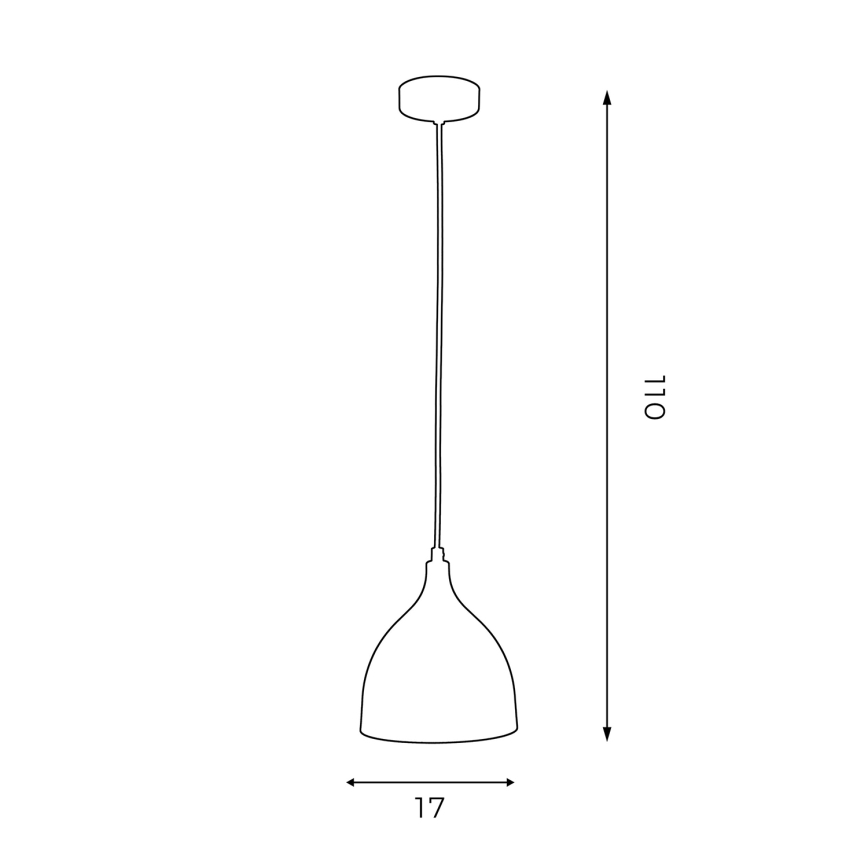 Κρεμαστό φωτιστικό οροφής NOAK 1xE27/15W/230V γκρι