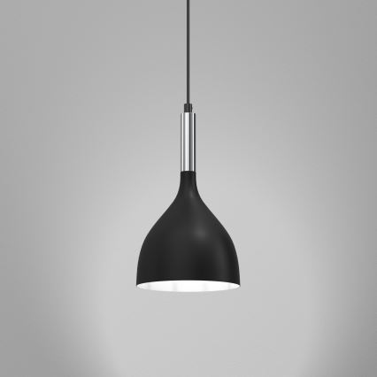 Κρεμαστό φωτιστικό οροφής NOAK 1xE27/15W/230V μαύρο/γυαλιστερό χρώμιο