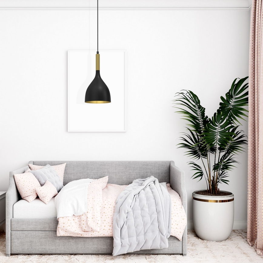 Κρεμαστό φωτιστικό οροφής NOAK 1xE27/15W/230V μαύρο/χρυσό