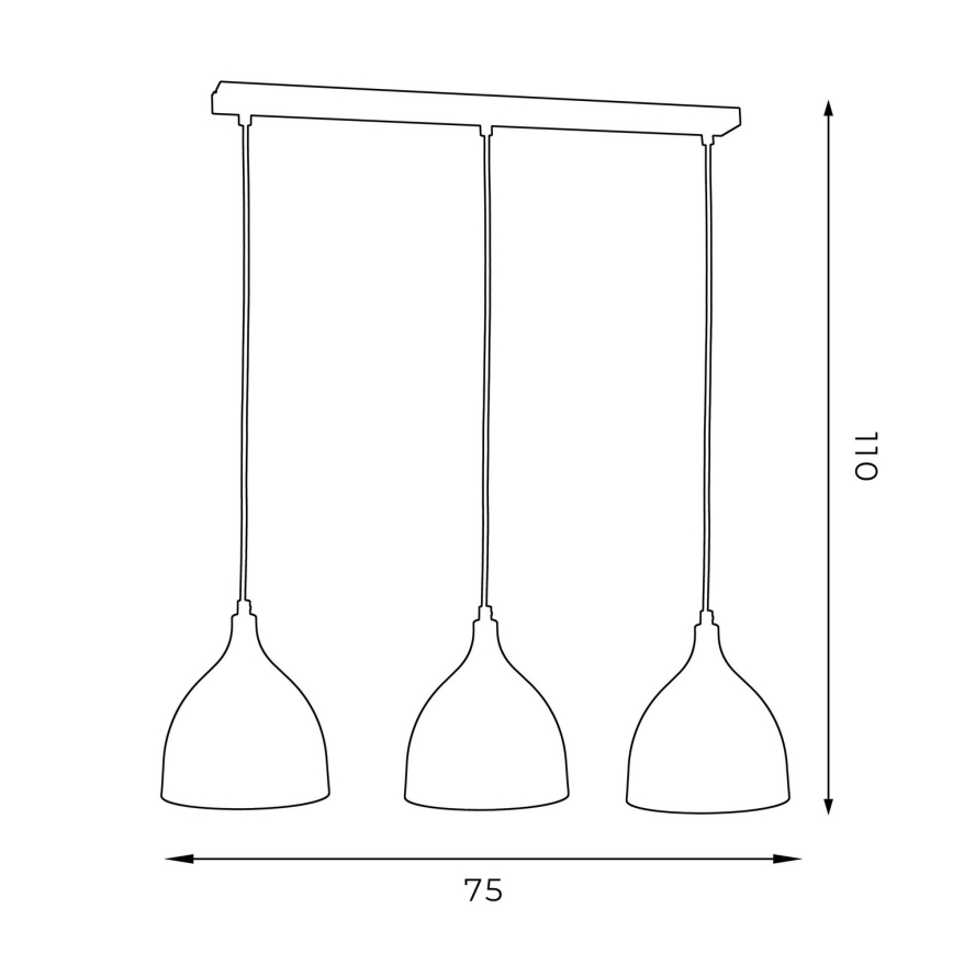 Κρεμαστό φωτιστικό οροφής NOAK 3xE27/15W/230V μαύρο