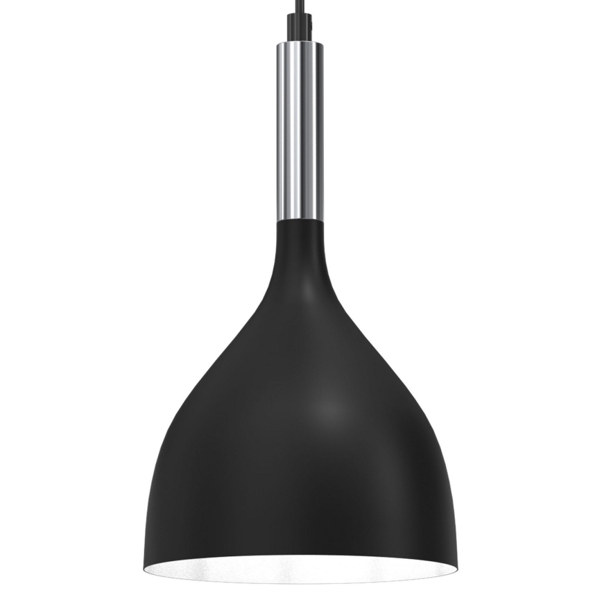 Κρεμαστό φωτιστικό οροφής NOAK 3xE27/15W/230V μαύρο/γυαλιστερό χρώμιο