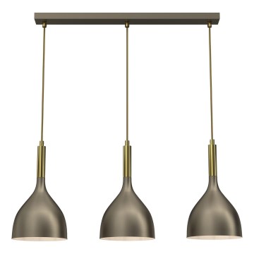 Κρεμαστό φωτιστικό οροφής NOAK 3xE27/15W/230V ορείχαλκος/χρυσό