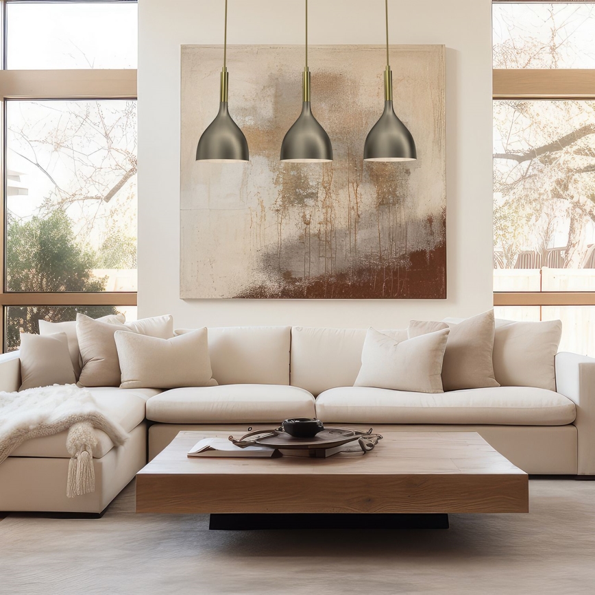 Κρεμαστό φωτιστικό οροφής NOAK 3xE27/15W/230V ορείχαλκος/χρυσό