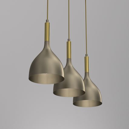 Κρεμαστό φωτιστικό οροφής NOAK 3xE27/15W/230V ορείχαλκος/χρυσό