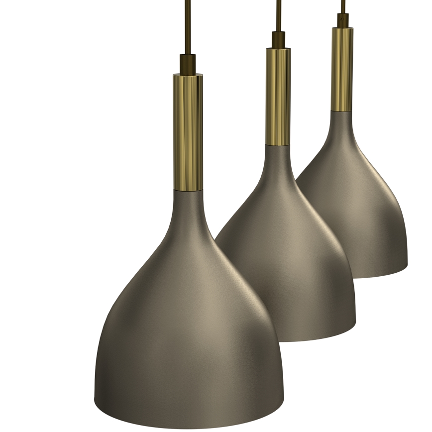 Κρεμαστό φωτιστικό οροφής NOAK 3xE27/15W/230V ορείχαλκος/χρυσό