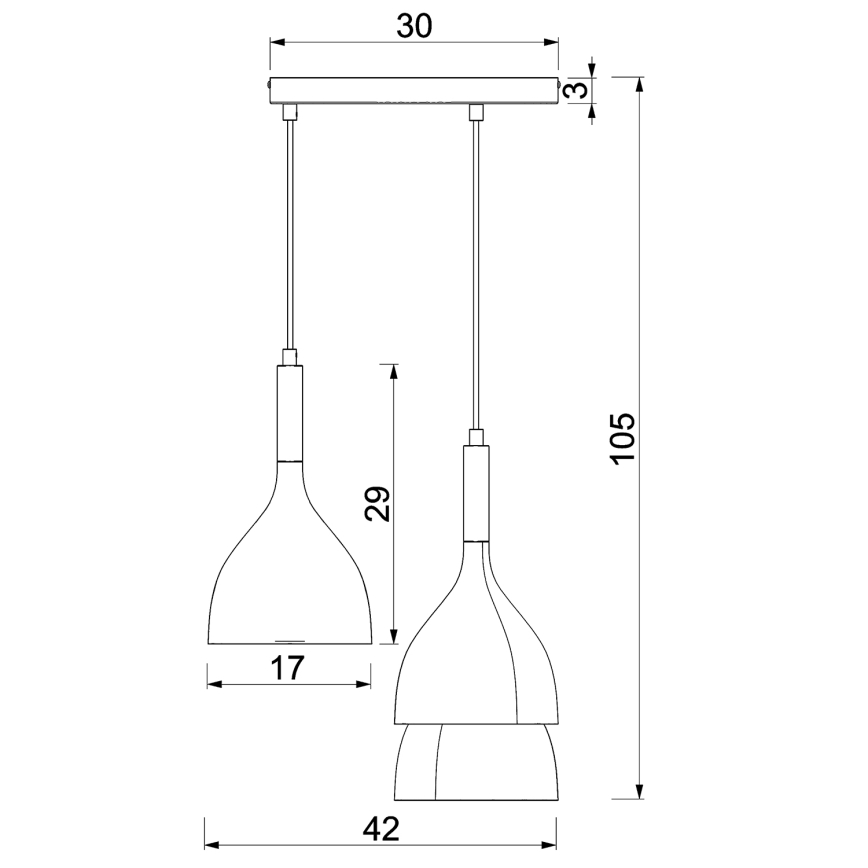 Κρεμαστό φωτιστικό οροφής NOAK WOOD 3xE27/15W/230V μαύρο/οξιά