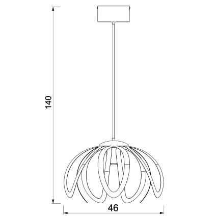 Κρεμαστό φωτιστικό οροφής ORCHID 1xE27/60W/230V μαύρο