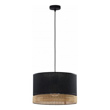 Κρεμαστό φωτιστικό οροφής PAGLIA 1xE27/15W/230V μαύρο/rattan