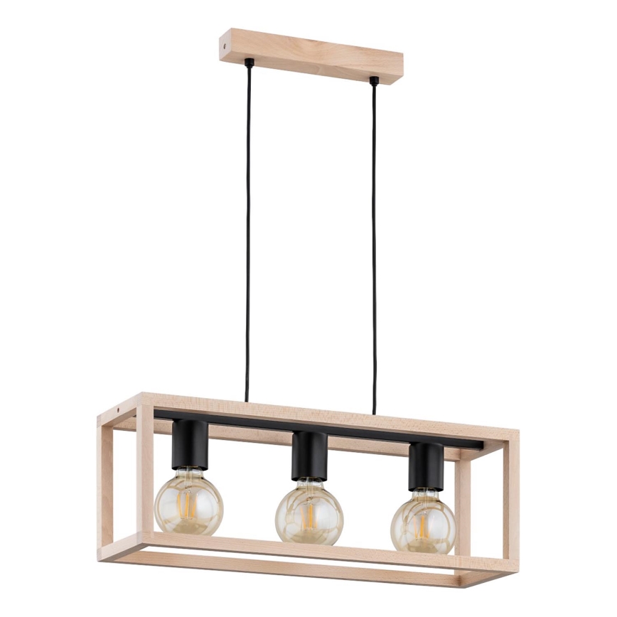 Κρεμαστό φωτιστικό οροφής PAKO 3xE27/15W/230V μπεζ