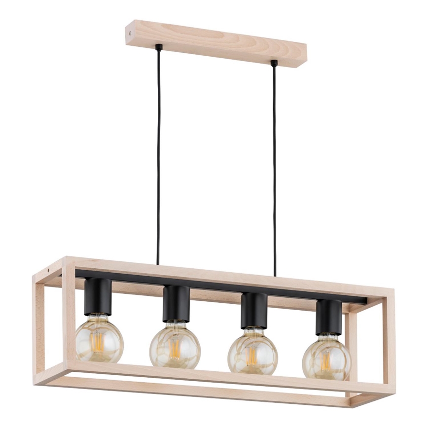 Κρεμαστό φωτιστικό οροφής PAKO 4xE27/15W/230V μπεζ