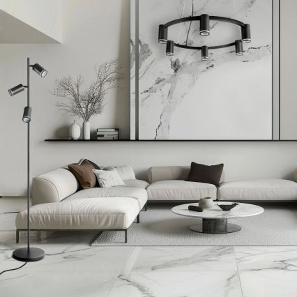 Κρεμαστό φωτιστικό οροφής PARIS 6xGU10/12W/230V μαύρο