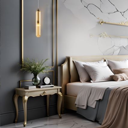 Κρεμαστό φωτιστικό οροφής PAX 1xG9/9W/230V χρυσό