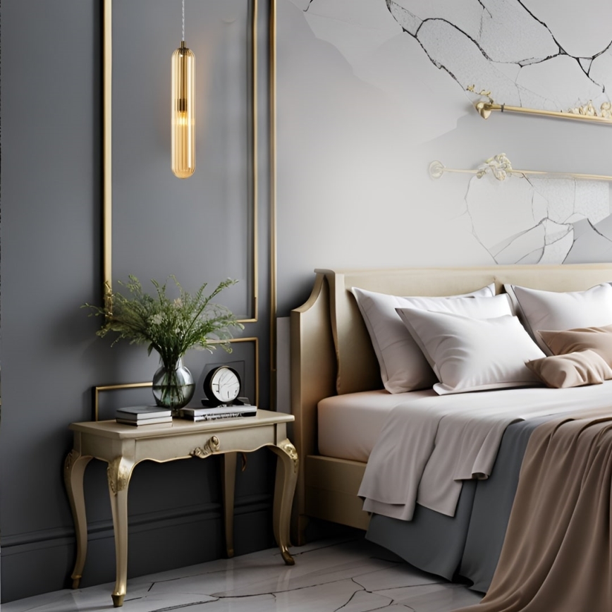 Κρεμαστό φωτιστικό οροφής PAX 1xG9/9W/230V χρυσό