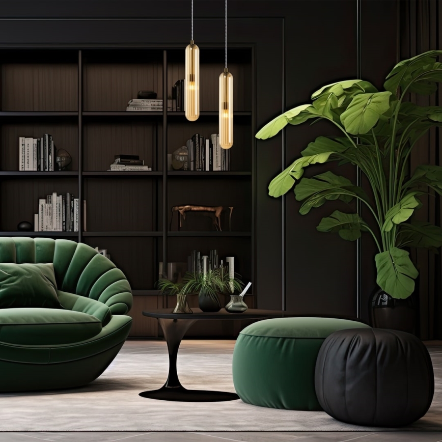 Κρεμαστό φωτιστικό οροφής PAX 1xG9/9W/230V χρυσό