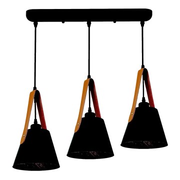 Κρεμαστό φωτιστικό οροφής ράγα 3xE27/40W/230V μαύρο